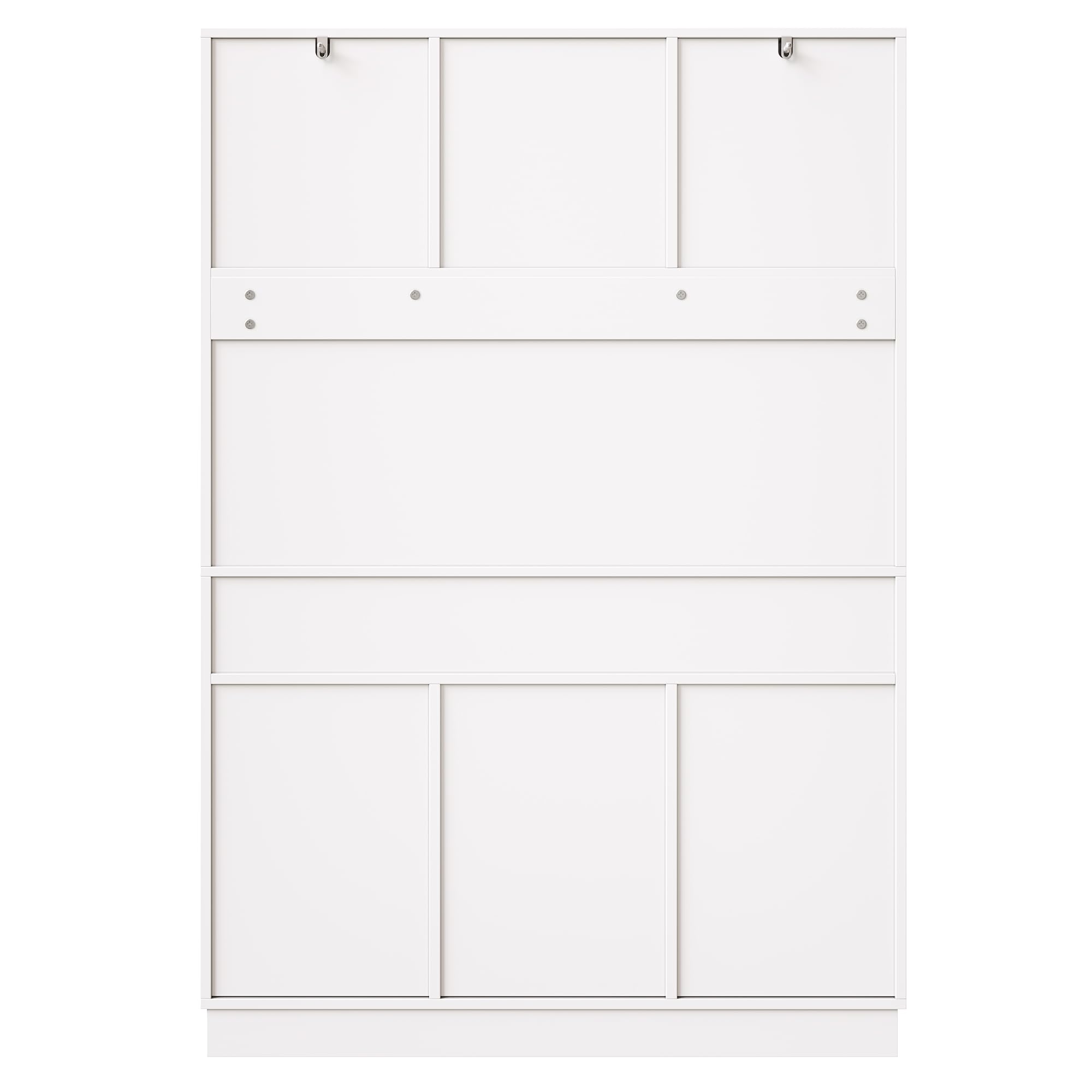 Mobile alto moderno, bianco, 120 × 40 × 183,5 cm, armadio da cucina, armadi alti per soggiorno, 8 cassetti, chiusura magnetica, ripiani regolabili in altezza