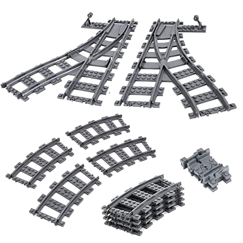 Lot de rails de construction pour rails de ville, rails de rails pour train, compatibles avec le leader du marché (City 11 pièces) Cover
