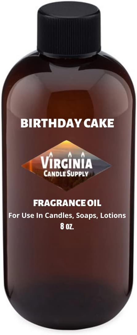 Birthday Cake Fragrance Oil (8 oz Bottle) for Candle Making, Soap Making, Tart Making, Room Sprays, Lotions, Car Fresheners, Slime, Bath Bombs, Warmers…