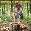 Kindling Splitter for Wood,One-Piece Molding Cast Iron Log Splitter,Manual Wood Splitter with 3 Lbs Sledge Hammer,Firewood Splitter Tool(Medium-Sized) #2