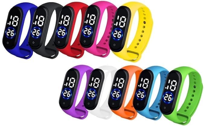 MY BABY LOVE Unisex Multicolor Digital Rubber Jelly Slim Silicone Sports Led Smart Band Watch for Boys, Girls, Men, Women, Kids - Extreme Most Discount Ever (Pack of 3, Blue) (B0D6B2RN26) Amazon Price History, Amazon Price Tracker