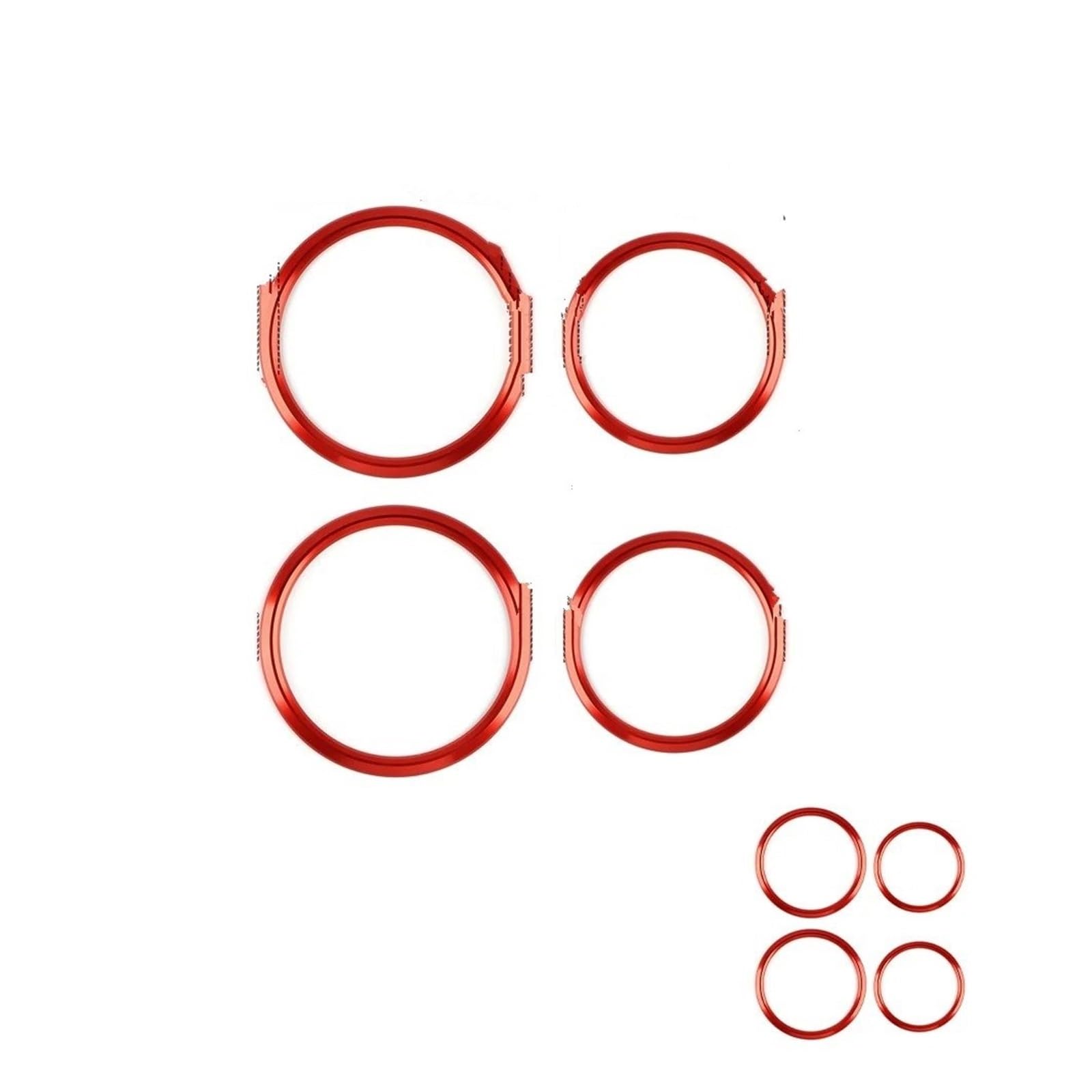 4piece Rings for Chevrolet for Camaro 2016 2017 2018 2019 2020 2021 2022 2023 Car Accessories Aluminum Alloy AC Outlet Vent Sticker Car Interior Panel Trim(Type 1 Red)