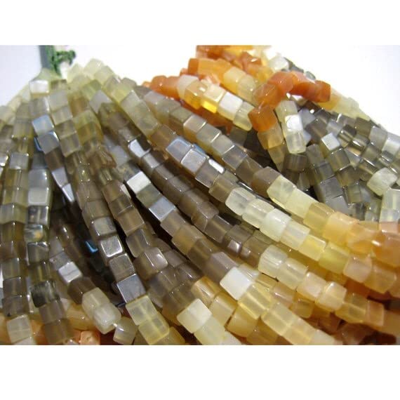 Multi Moonstone en fil de 40cm pour façonner vos propres colliers et bracelets d'été bohèmes