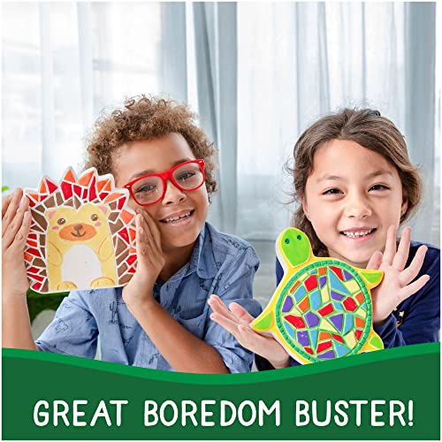 Creative Roots Mosaic Turtle, Hedgehog, & Sun Stepping Stone, Includes 3-Pack 7-Inch Ceramic Stepping Stone & 6 Vibrant Paints, Paint Your Own & DIY Stepping Stone for Kids Ages 8+ - 4