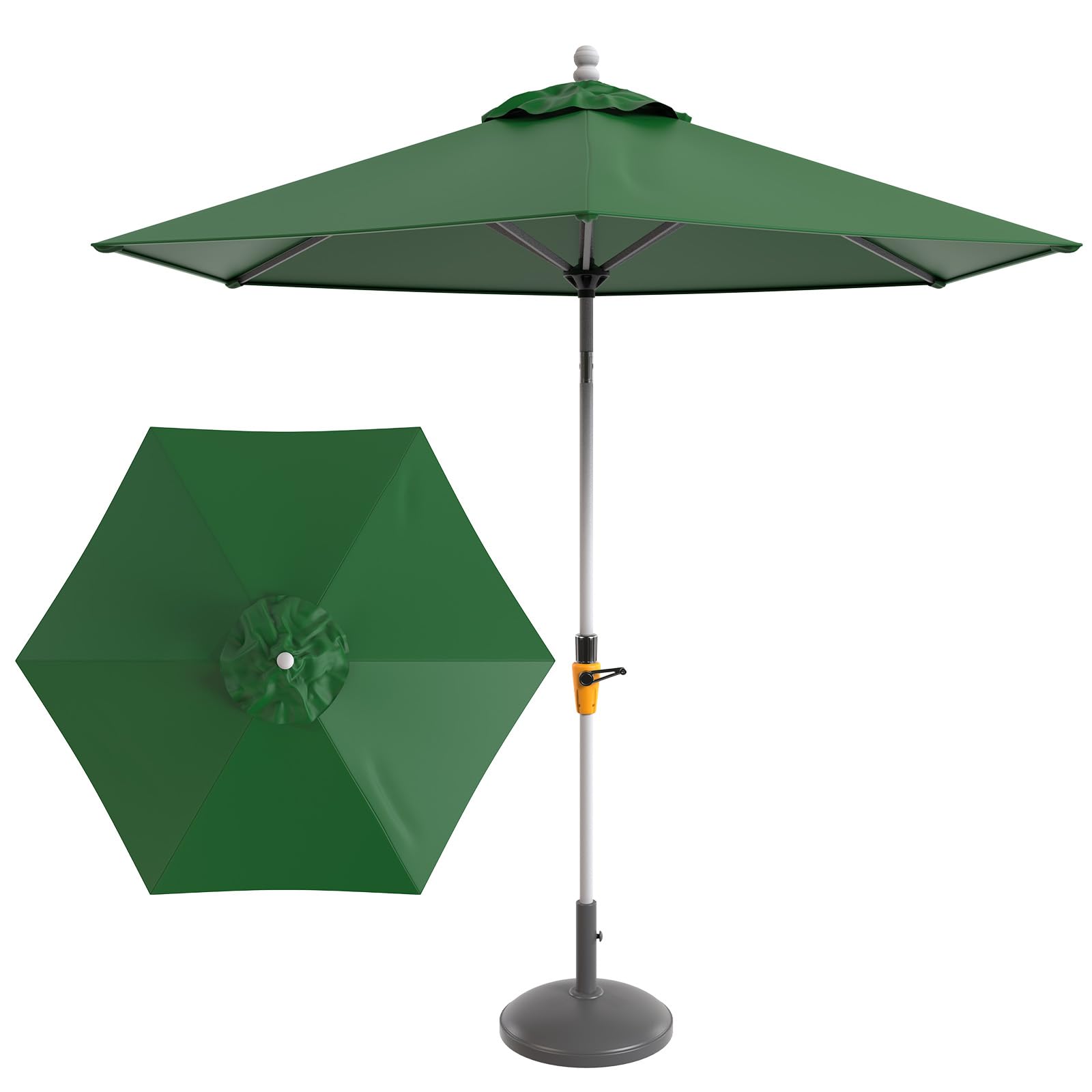 M METERXITY 1 Pack 9ft Patio Umbrella Replacement Canopy for 6 Ribs, Outdoor Market Table Umbrella Top for Backyard/Garden/Courtyard/Swimming Pool, Canopy Only [Dark Green]