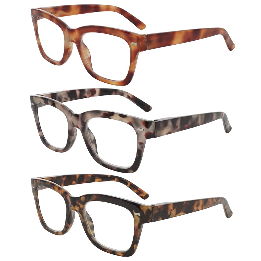 LookLux Oversized Reading Glasses for Women, Square Chunky Thick Reading Glasses Women Large Womens Readers 2.0
