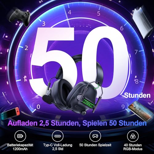 FC400-Wireless-Gaming-Headset-24GHz-Gaming-Kopfhoerer-Kabellos-mit-Mikrofon-fuer-PS5-PS4-PC-Switch-Bluetooth-54-Gaming-Headset-Geringe-Latenz-Noise-Cancelling-mit-LED-Licht-50H-Akkulaufzeit - Sparfuchs24.io - Preisvergleich & Top Angebote Online