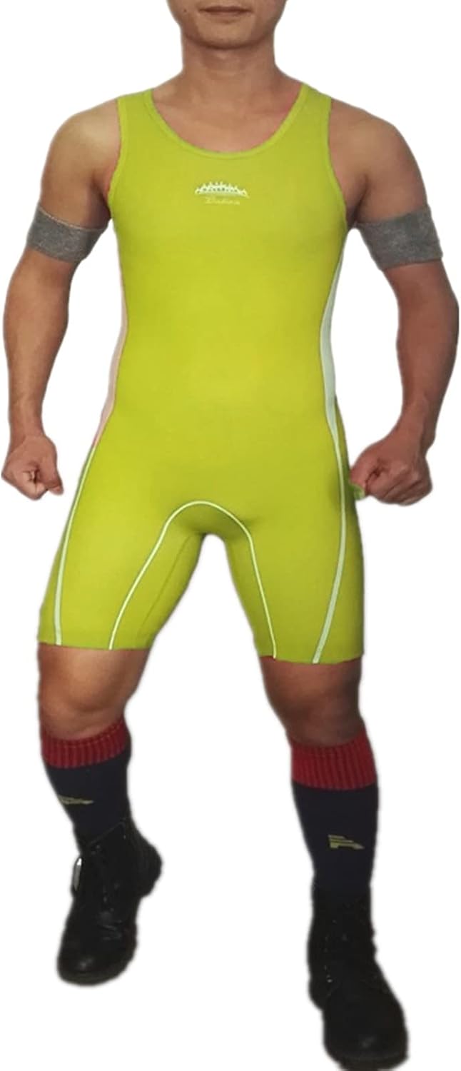 Maillot Lutte Homme Powerlifting Sans Manches - Combinaison Fitness Gym Boxe Une Pièce