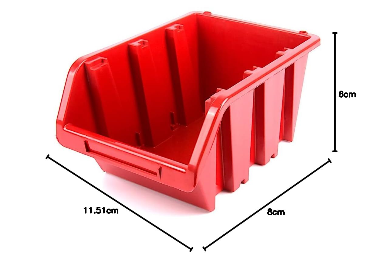 Kistenberg Lot de 36 boîtes de rangement empilables en plastique pour petites pièces Rouge 115 x 80 x 60 mm