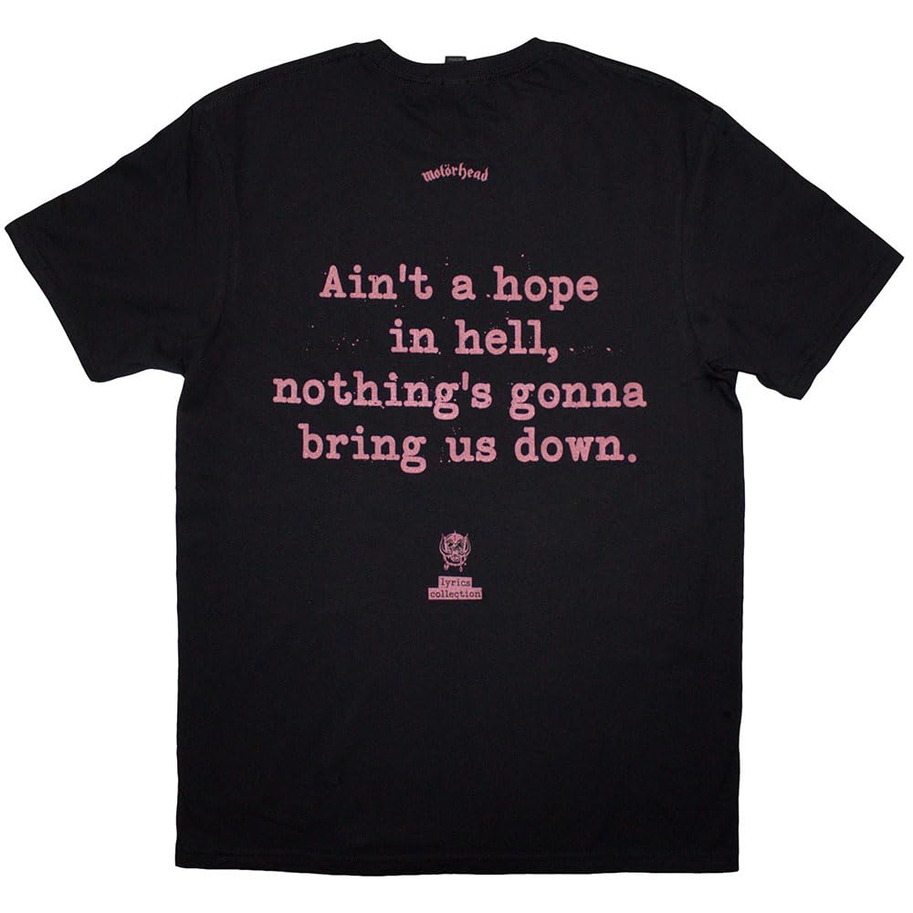 Rock Off officially licensed products Motorhead Bomber Lyric T Shirt L Black