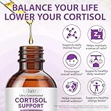 Cortisol Supplements for Women and Men with Magnesium, Ashwagandha, L-Theanine, 10 in 1 Cortisol Detox Manager Reducer, Hormone Balance Liquid Drops - Mood, Focus, Sleep - Blueberry Flavor(2.02 fl.oz) - Image 2