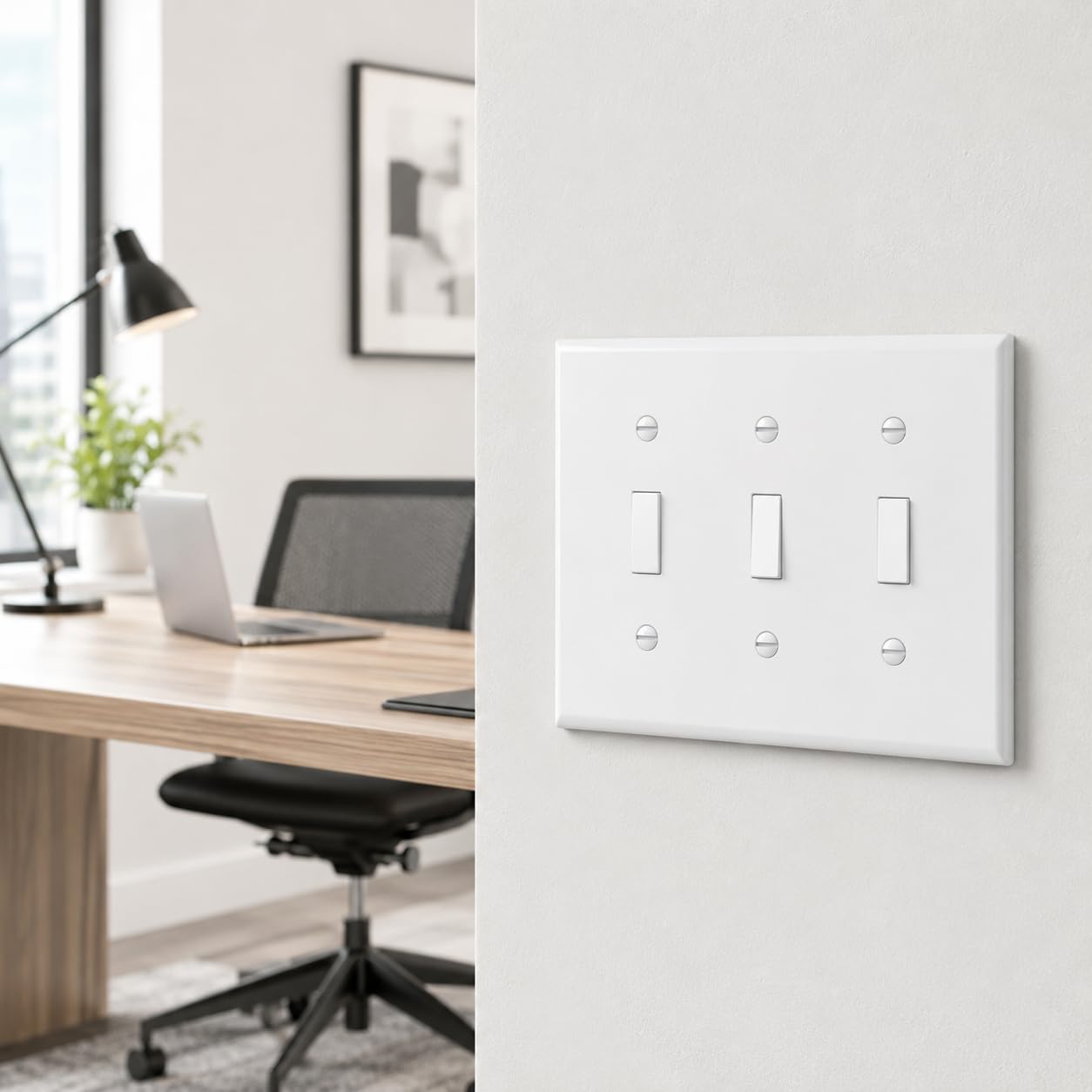Lot de 20 plaques murales pour interrupteur à bascule 3 interrupteurs électriques décoratifs (blanc)
