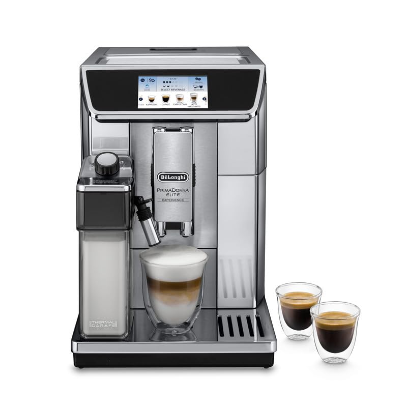 De'Longhi Primadonna Elite Experience ECAM650.85.MS Automatic Bean to Cup Coffee Machine, Stainless Steel, 1450 W, 1 Liter, Silver [Energy Class A] [Energy Class A]