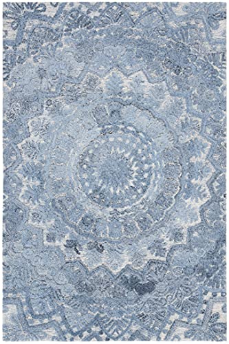 Tapete SAFAVIEH Marquee 2'3" x 4' Azul e Ivory Handmade miniatura 1