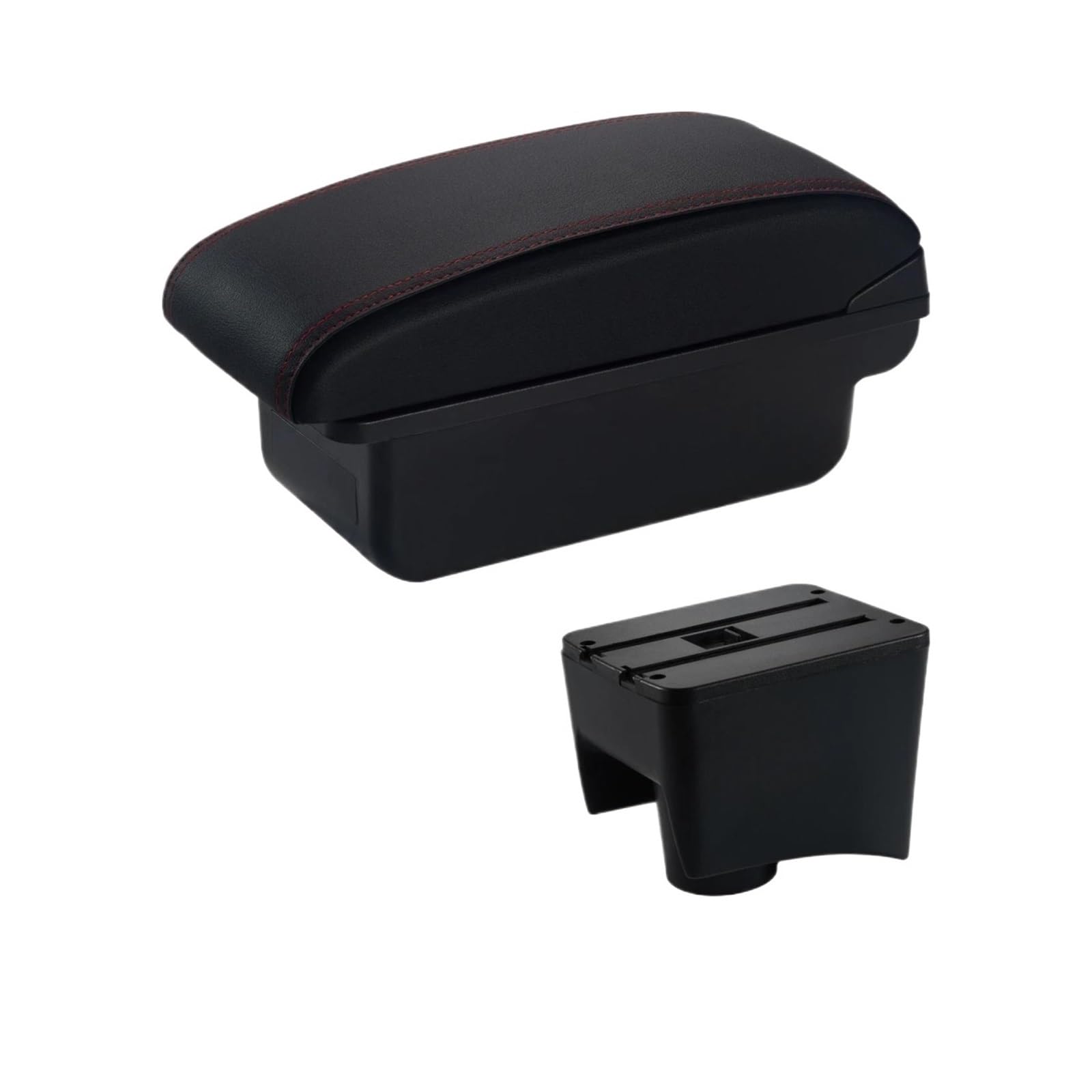 Reokip A1 Red Line No Usb Car Armrest Box For Vw For Polo Mk5 6R For Vento 2010 2011 2012 2013 2014 2015 2016 2017 2018 Car Arm Rest Box(A1 Red Line No Usb)