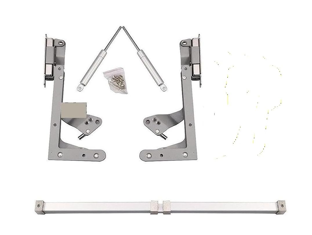Translational Lift Up Hinge for Kitchen Cabinet Doors, Vertical Swing Flap Up Support Mechanism with 2x250N Springs