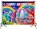 Colorful Rainbow Trolls Poppy Photography Backdrop 7x5ft Vinyl Girls Happy Birthday Decoration Party Banner Photo Booth Studio Props Trolls Photo Background Cake Table Supplies