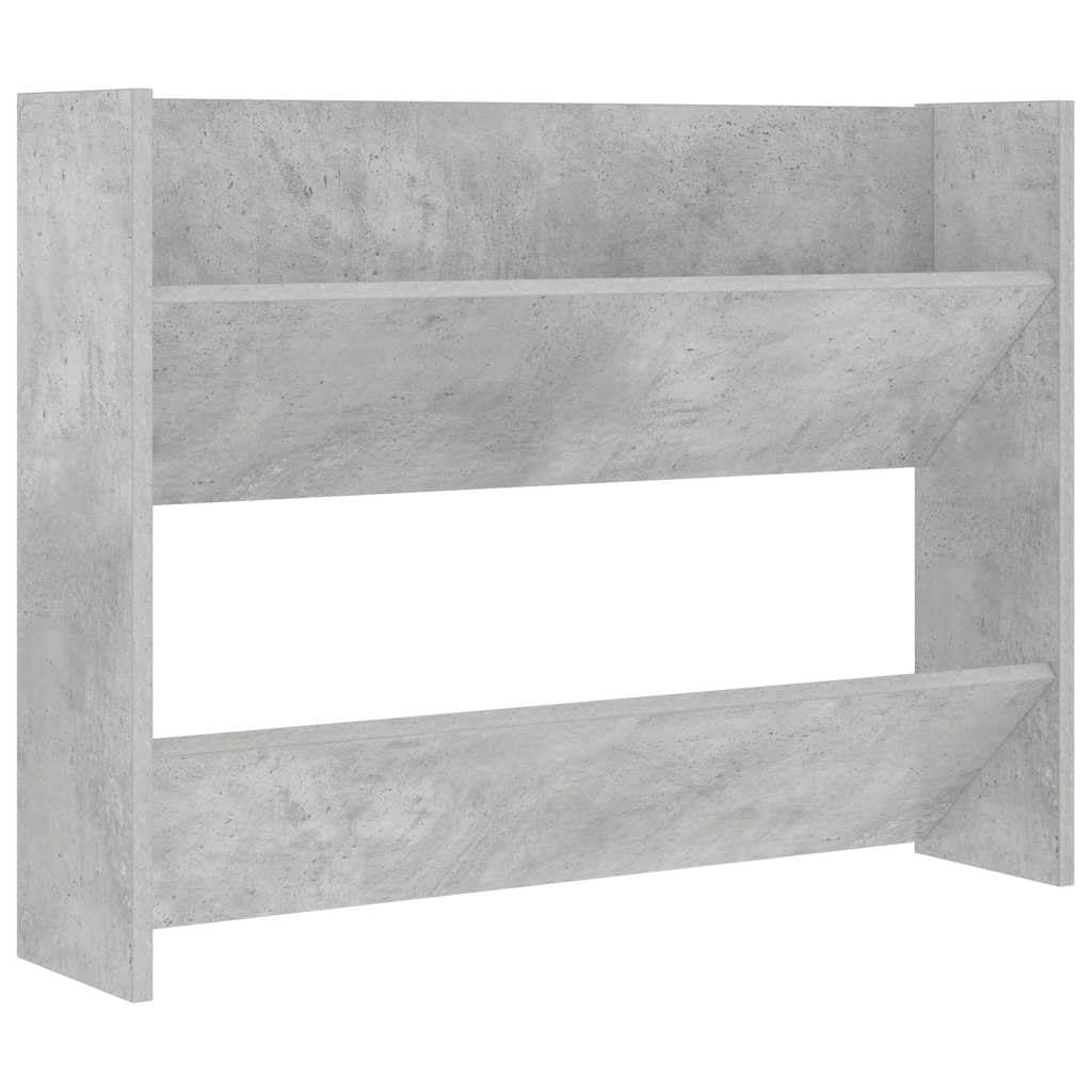 Vidaxl Concrete Grey Wall Shoe Cabinet Household Home Supplies Wardrobe Storage Hanging Wall-Mounted Shoe Organiser Rack Shelf Cabinet Chipboard