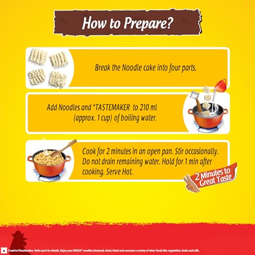 Image of MAGGI 2-Minute Chicken Instant Noodles with Great Taste & Aroma, Protein in Every Serve, Ready to Cook Noodles, 284g /304g (weight may vary) (Pack of 2)