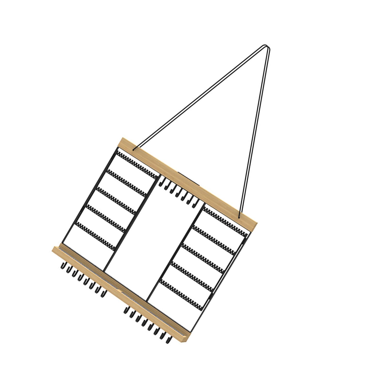 Lerpwige Quick Assembly Jewelry Organizers Carbon Steel and Wood Construction Suitable for Vertical Space Saving and Storage Space Saving Storage Rack