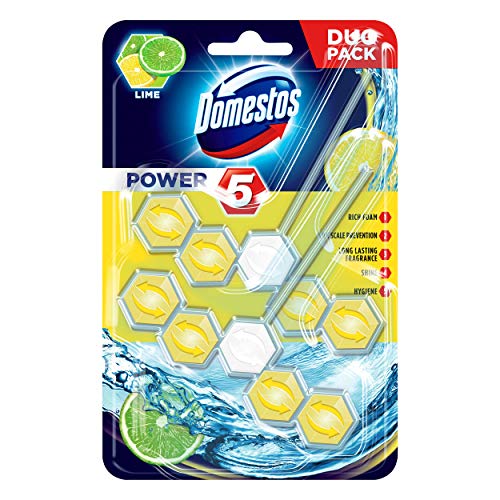 Domestos Power 5 - 2 Lot de 2 blocs de jante Citron vert