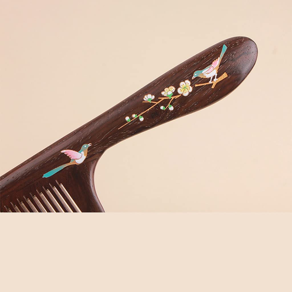 Haarkämme, handgefertigt, bemalter Haarkamm aus Ebenholz, Kamm für Männer und Frauen, geeignet für zu Hause, tragbar, tragbarer Kamm für Haarstyling, Haarbürste