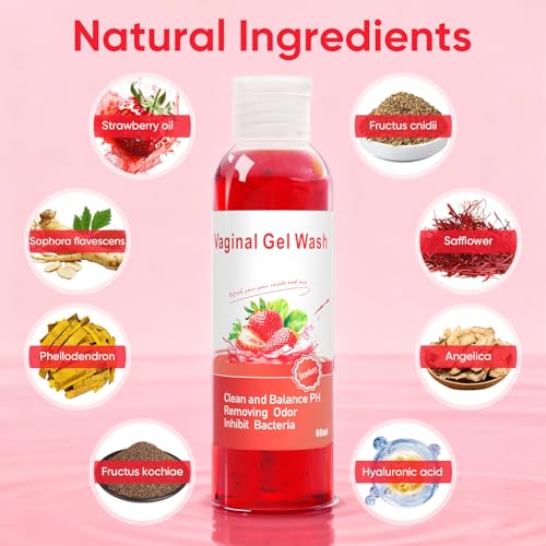 Image of Feminine Wash & Yoni Oil & Yoni Soap Set for Women, Yoni Wash for Ph Balance Remove Odor Moisturizing, 1 Fl.Oz Essential Oil & 5.07 Fl.Oz Strawberry Body Wash 5.29 Oz Yoni Soap Bar