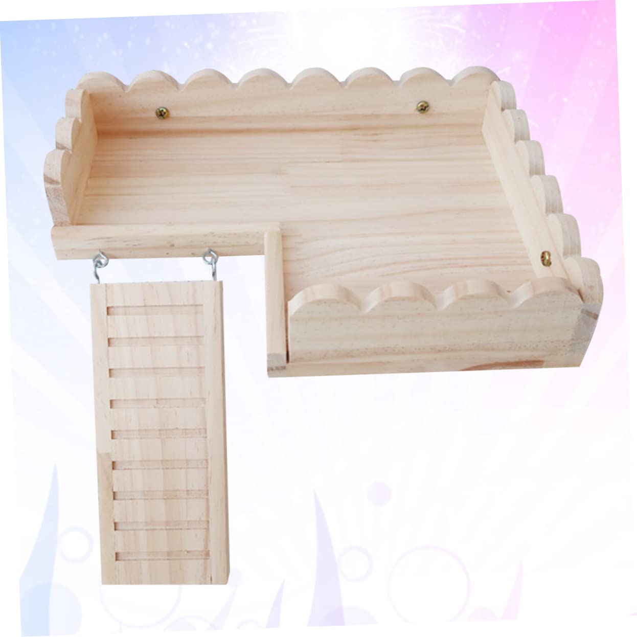 ibasenice Piattaforma in Legno per Criceti Accessorio Gabbia Facile Installazione e Conservazione per Roditori