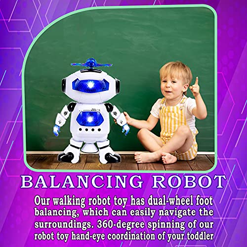 Toysery 40 Walking Robot Toys For Kids - 360° Body Spinning Dancing Robot Toy With Led Lights Flashing And Music, Smart Interactive Electronic Kids Robot Toy, Baby Walking Toy For Toddler Boys And Girls thumb #3