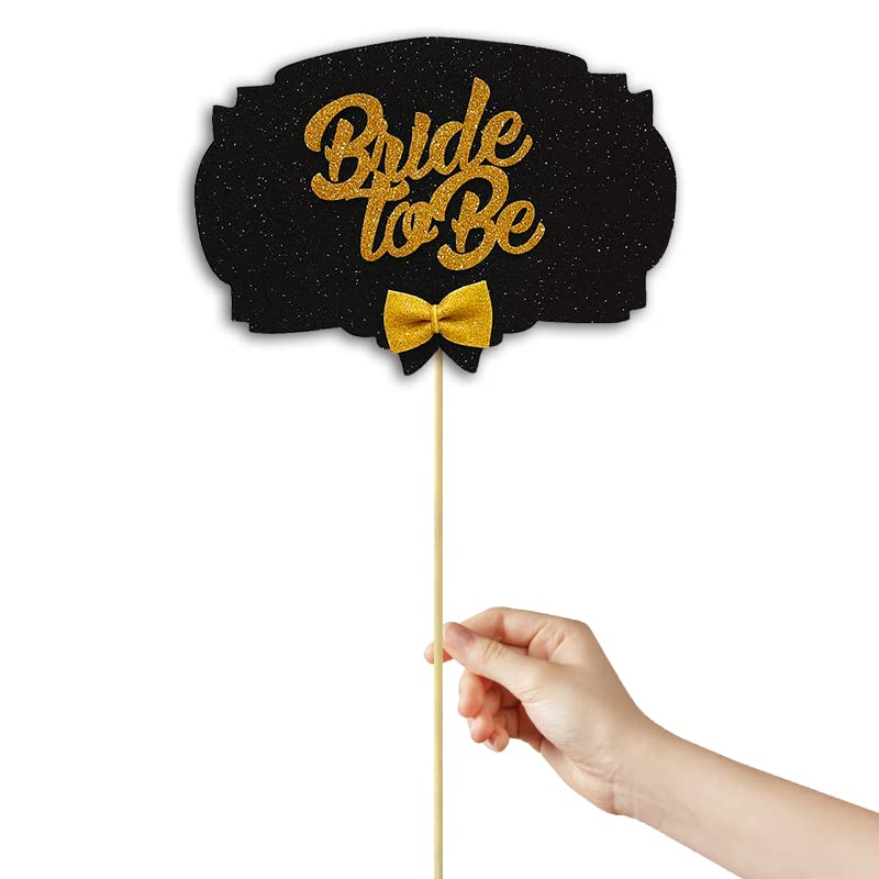 SüSLe Bebek ve Parti Bride To Be Konuşma Balonu Çubuğu - Siyah & Altın