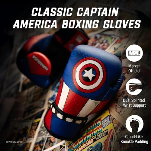 Image of Hayabusa Marvel Classic Boxing Gloves for Men, Women & Kids - Officially Licensed | 16oz 12oz 8oz 6oz Training, Sparring, Bag & Pad Work