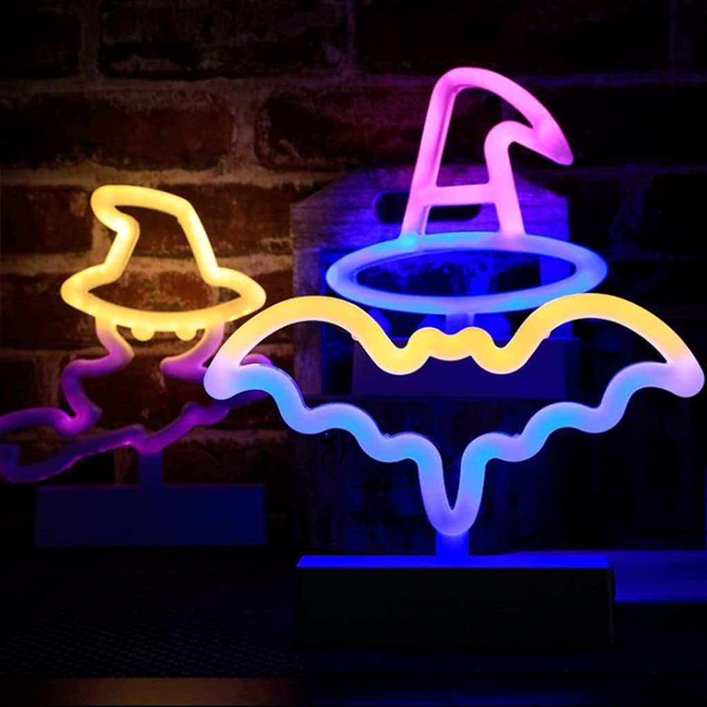 CPYGMXI Halloween Decoration LED Light Witch Hat Candy Night Light Party Ornaments Lamp for Bedroom Coffee Decor Lighting Skull Lamp