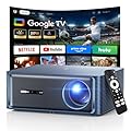 Boldever 1000 ANSI Google TV Smart Projector - 4K Support Projector with WiFi and Bluetooth, 20W HiFi Speakers Outdoor Movie Proyector, Auto Focus & Keystone Projector for Home Theater