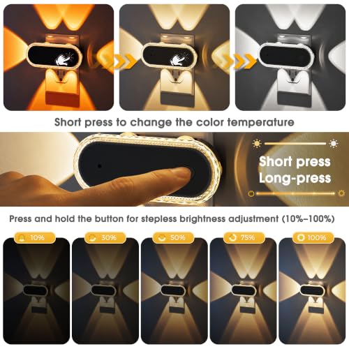 Image of L LOHAS LED Night Lights Plug into Wall 2-Pack, Plug in Night Light | 180 Rotatable Plug, Dusk to Dawn, 2000K /3000K /5000K, Dimmable Nightlight for Bathroom Hallway