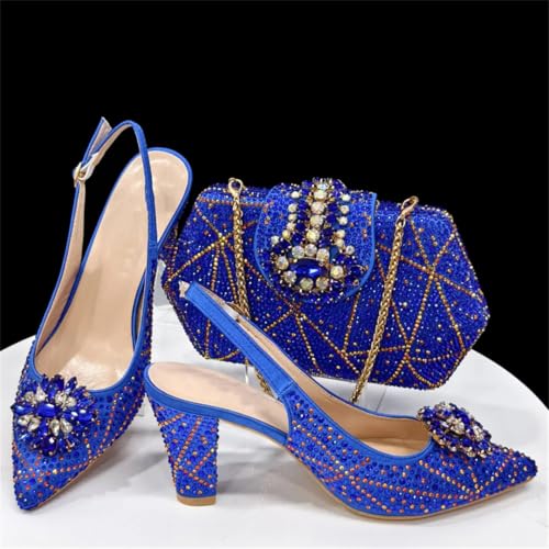Wjnvfioo African Shoes and Bag Matching Set Gold Women Wedding Evening Shoes and Bag Set4