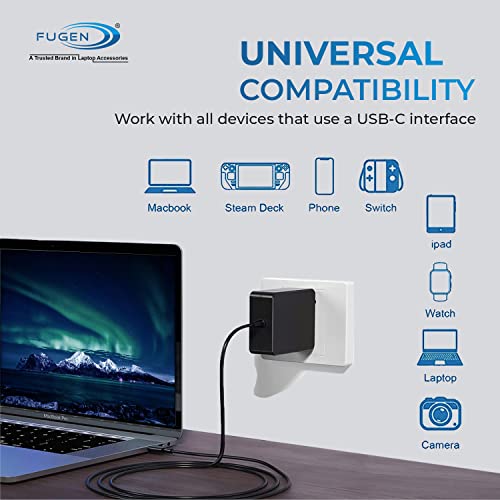 Image of Universal Wall 65W (5V-20V) 5V /3A, 9V /3A, 15V /3A 20V /3.25A USB C Type Adapter Laptop Charger Compatible for Dell Lenovo Acer HP Asus Acer Laptop Notebooks, Black