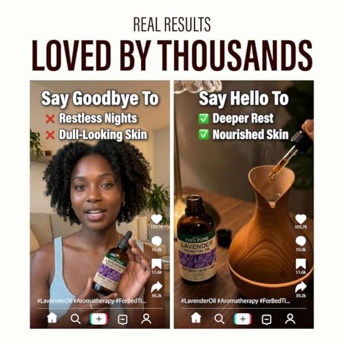 Image of 100% Pure Lavender Oil - 4 Fl Oz Lavender Essential Oil for Hair, Skin, Diffuser, Aromatherapy & DIY Soap Making Scent