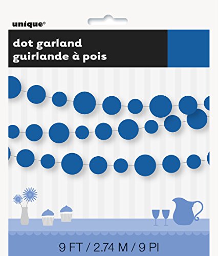 9ft Paper Royal Blue Circle Garland