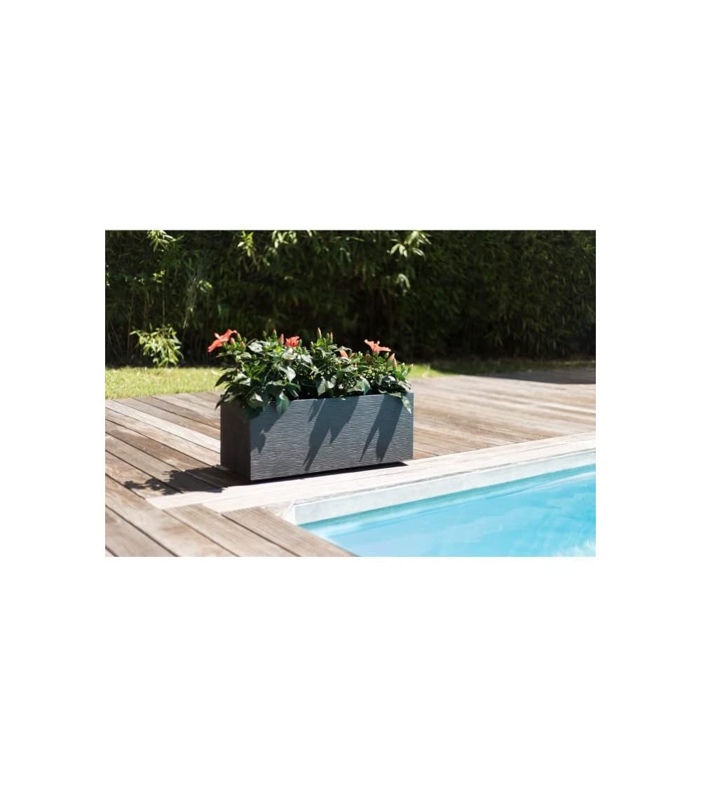 EDA PLASTIQUE Jardiniere Graphit Up - 57 L - 79,5 x 29,5 x 29,5 cm - Gris Anthracite