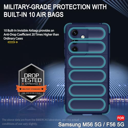Image of TheGiftKart Liquid Silicon Back Cover Case for Samsung Galaxy M56 5G / F56 5G | Shockproof Military Grade Protection | Micro-Fibre Cloth On Inner Side | Anti-Slip Grip Back Cover Case (TPU, Blue)