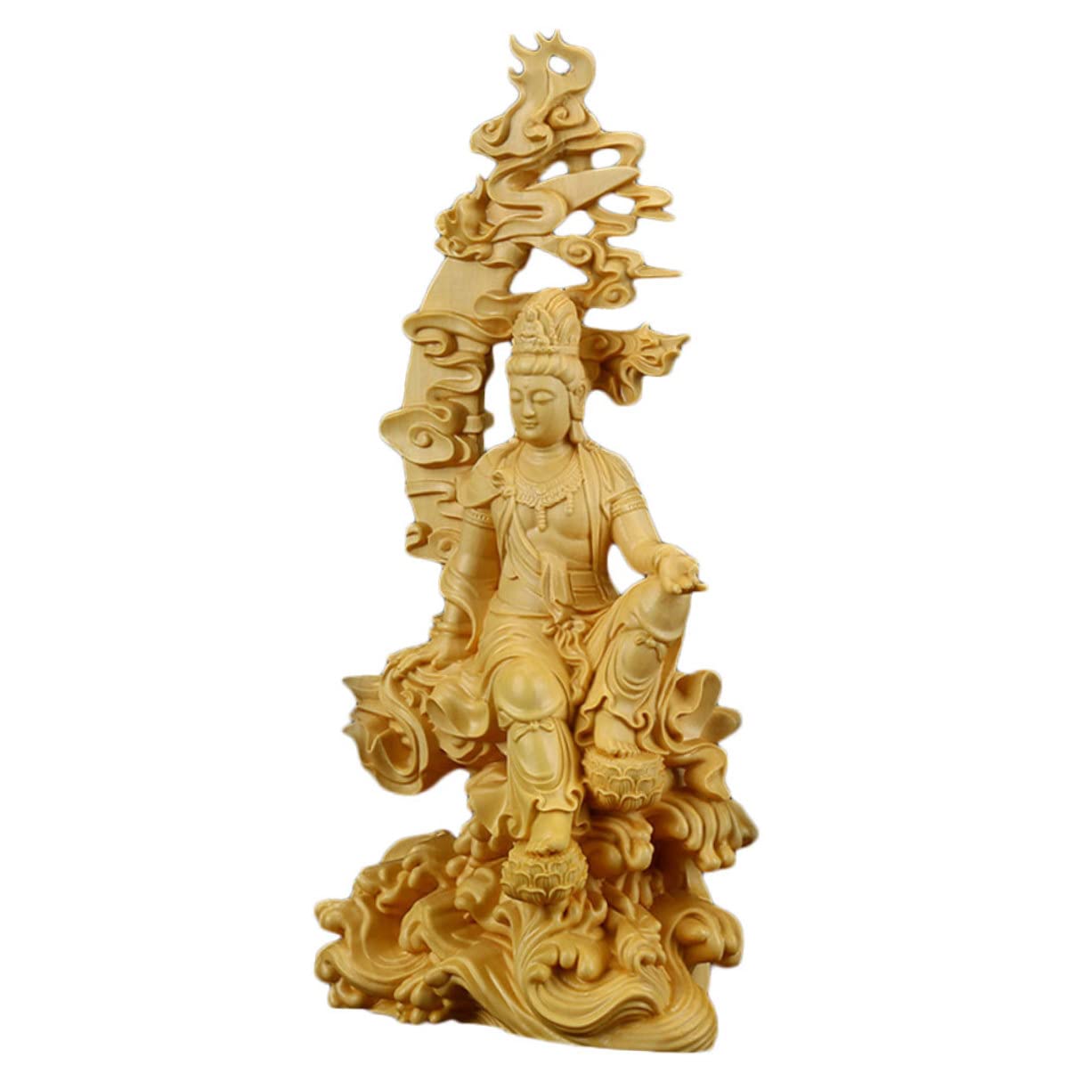 Statue de Guanyin en bois véritable pour retrouver la sérénité au quotidien