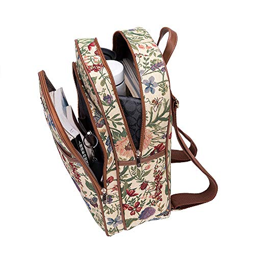 Signare Tapestry Backpack for Women Computer Rucksack Knapsack bookbags for women In Floral Morning Garden Design (BKPK-MGD)4