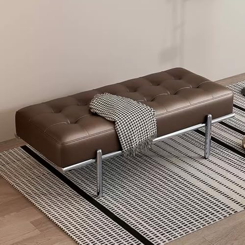Banc à chaussures capitonné et banc de lit long en acier inoxydable - 3