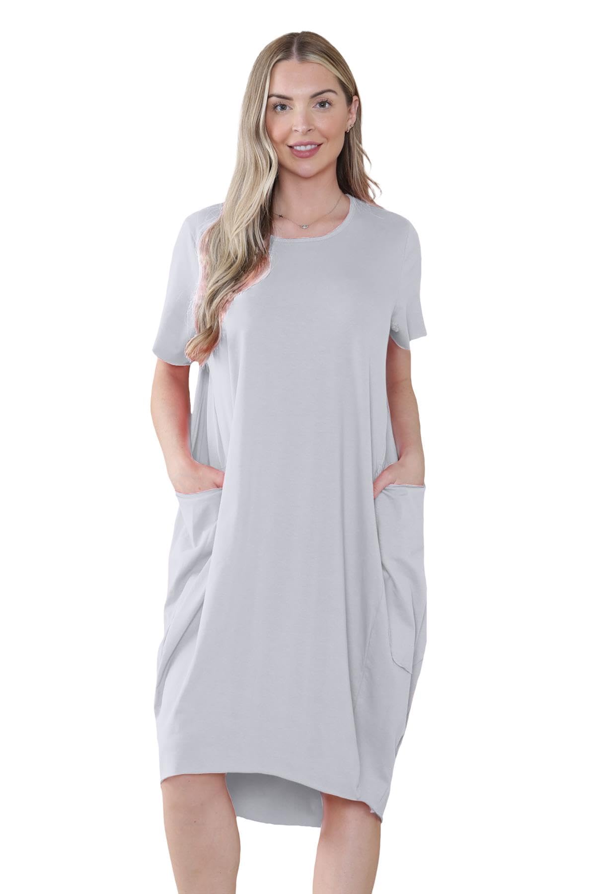 Robe italienne à manches courtes ample pour masquer les rondeurs avec style - 7