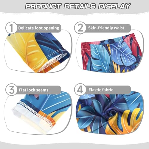 Bolaz Toddler Girls Leggings Printed Yoga Pants Leggings Pink Yellow Leave for Kids3