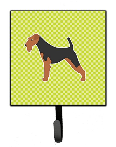Airedale Terrier Checkerboard Green Leash or Key Holder