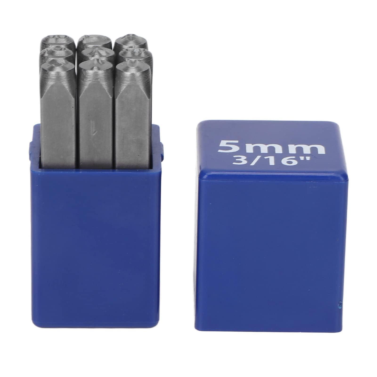 Juego De Sellos De Números De Metal, 9 Piezas Juego De Punzones De Acero Profesional De 5 Mm Con Caja De Almacenamiento Para Lmprinting Metal Plástico Madera Cuero