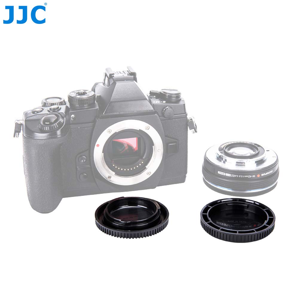 JJC Lens Posteriore Cap + Tappo Corpo per Fotocamere Oympus/Panasonic e Obiettivo Micro Four Thirds (M4/3) Montate (1 Set)