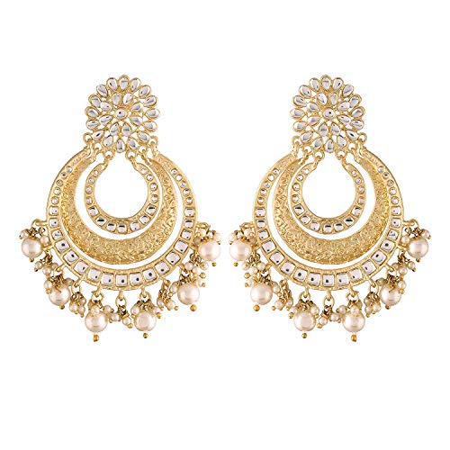 Aheli Classy Traditional Chandbali Earrings Indian Wedding Bridal Bollywood Fashion Jewelry Gift for Women