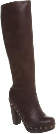 Office Womens Evergreen-Knee-Boot-Choc-Leather-Boots Size 5.5 Brown
